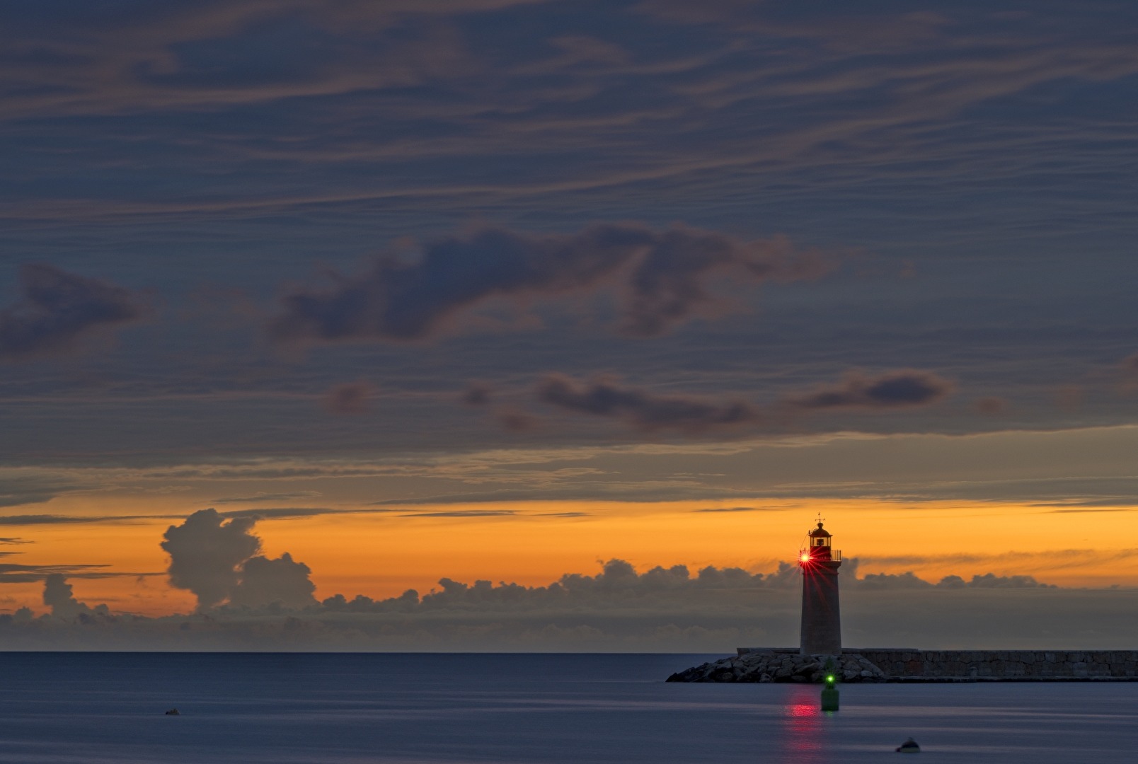 Mallorca-Port Andratx-Leuchtturm im Abendlicht