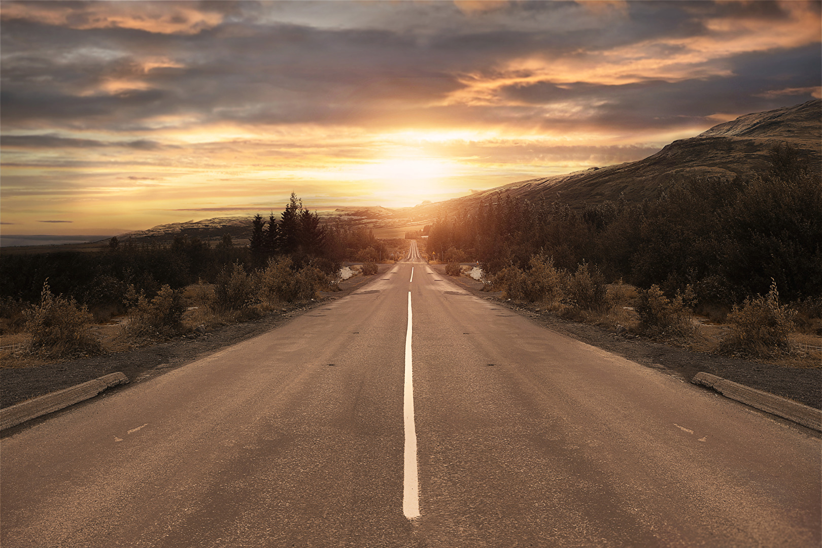 A lonely road on Iceland