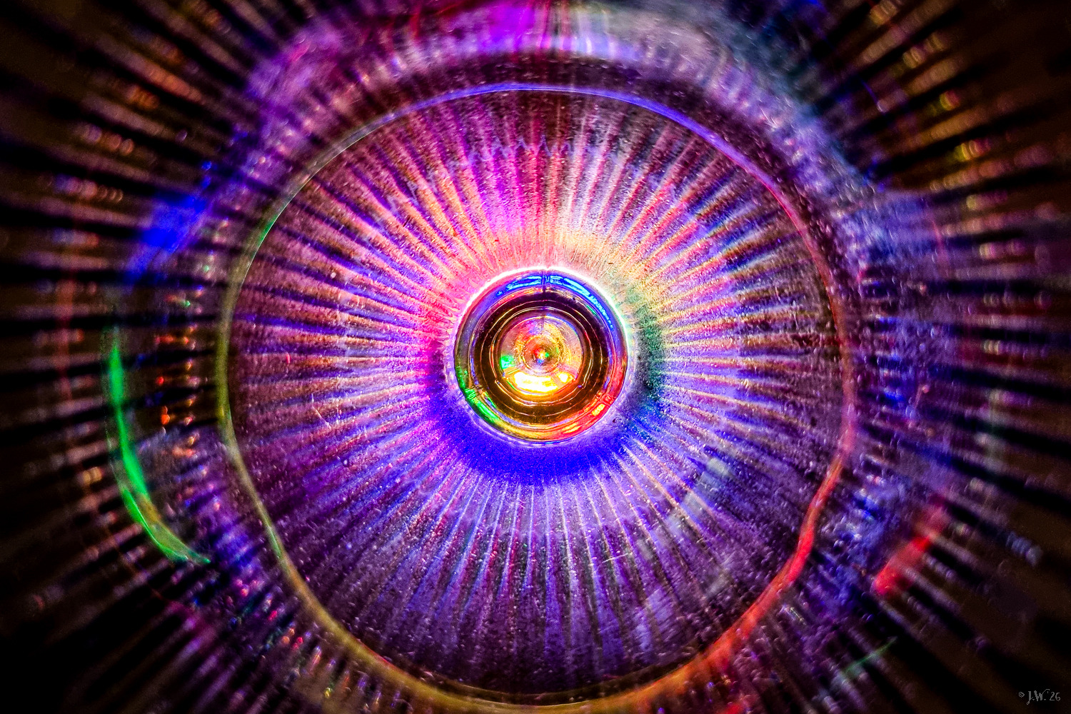 Trinkkelch aus Glas von oben