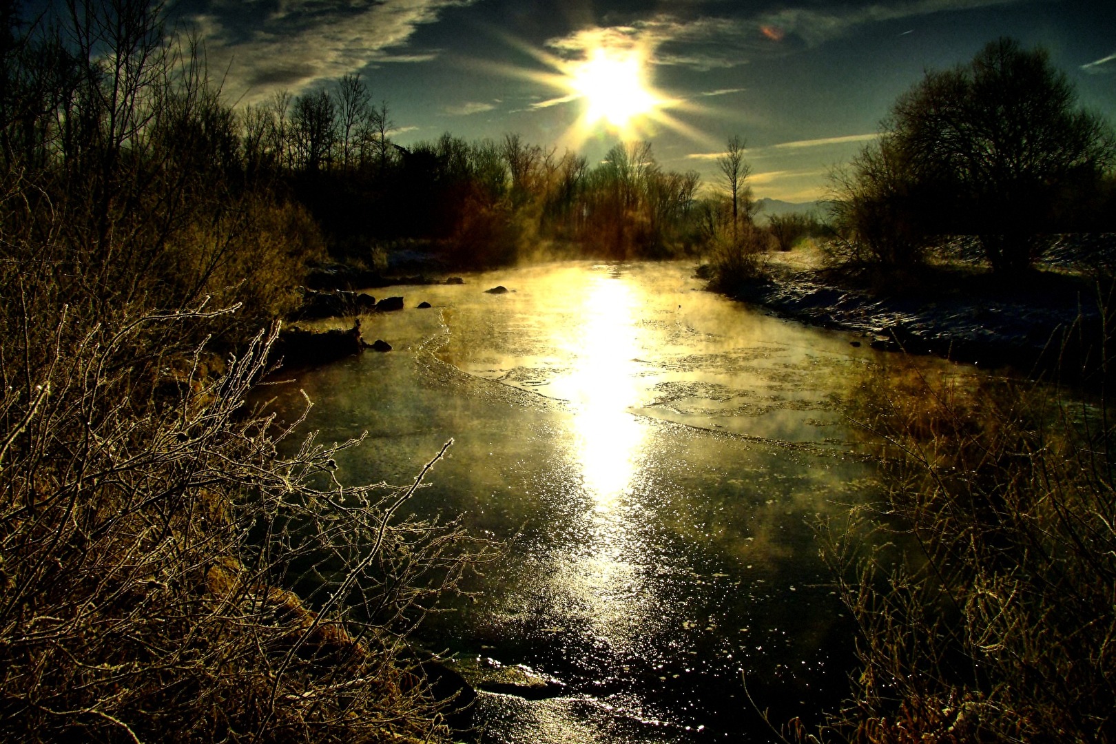 Wintermorgen an der Mangfall