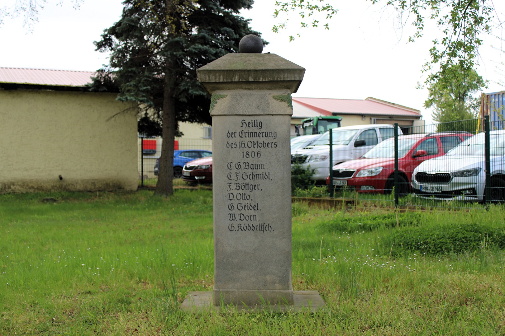Gedenkstein auf dem Angstplatz, Prießnitz