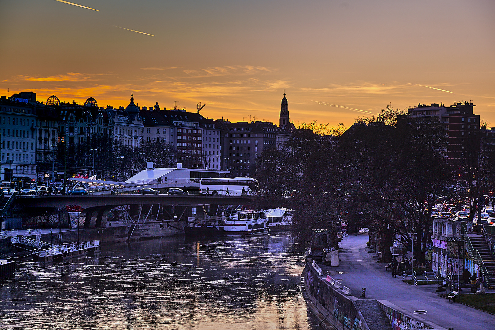 Sonnenuntergang, Donaukanal,