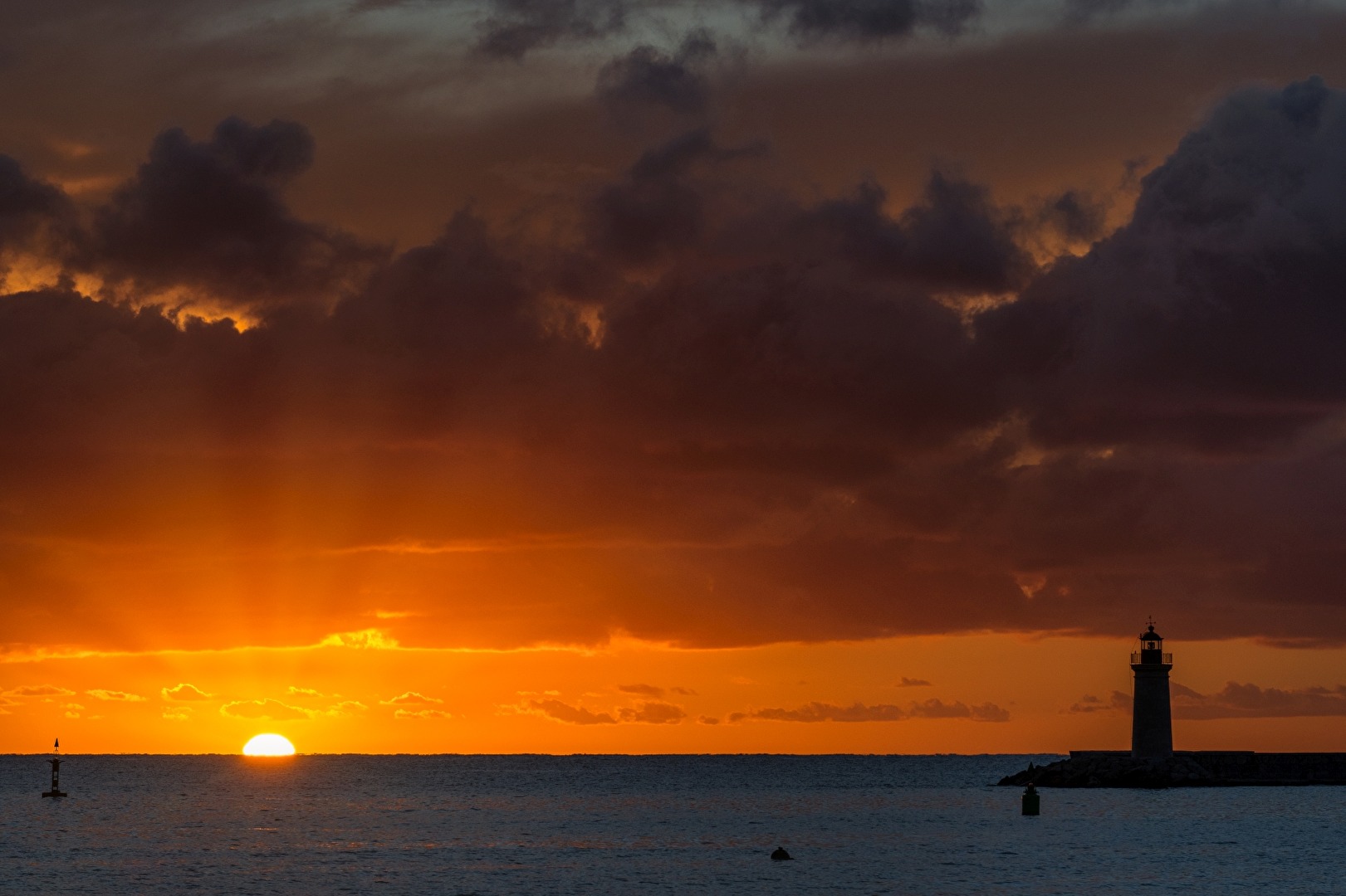 Mallorca-Port Andratx-Sonnenuntergang mit Leuchtturm