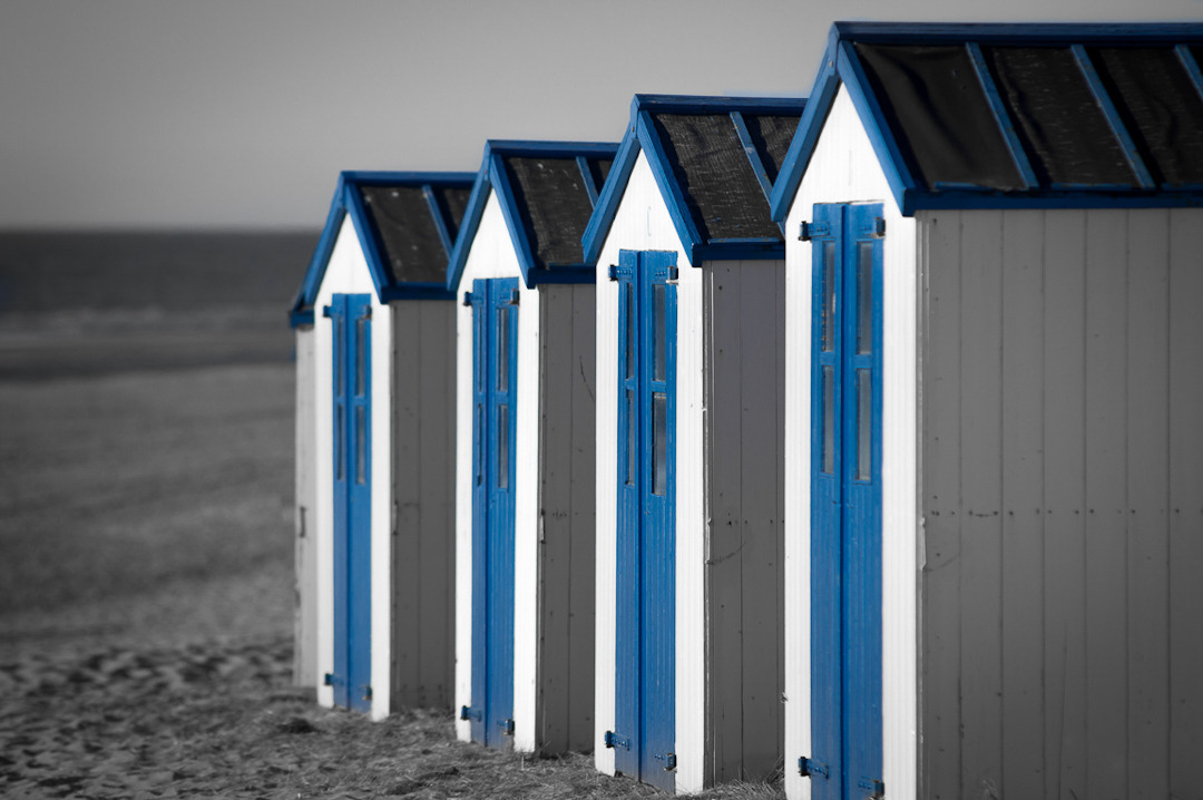 Color-Key Strandhaus in blau