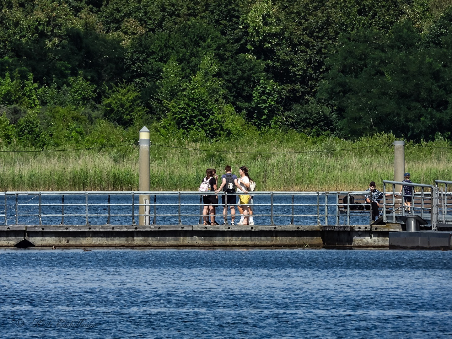 Visitors to the gauge tower