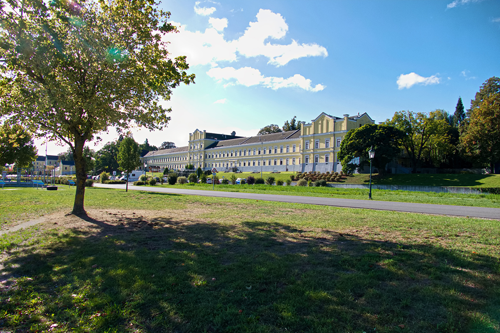 Buildings along the bike path