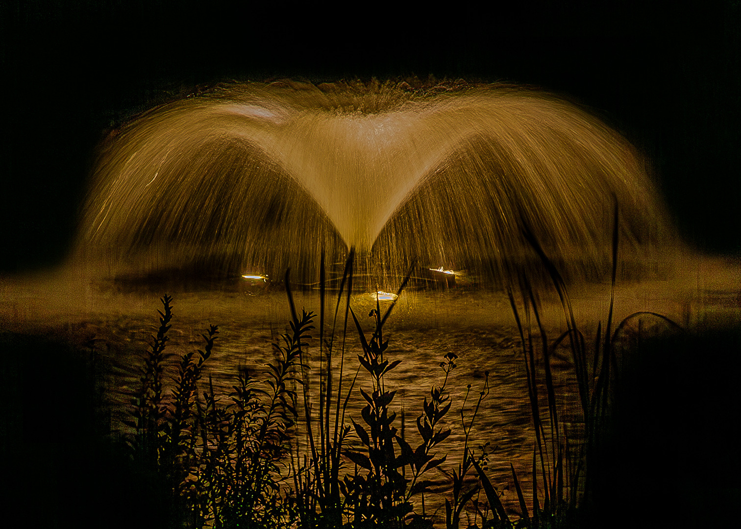 Am Abend mit Beleuchtung . . .