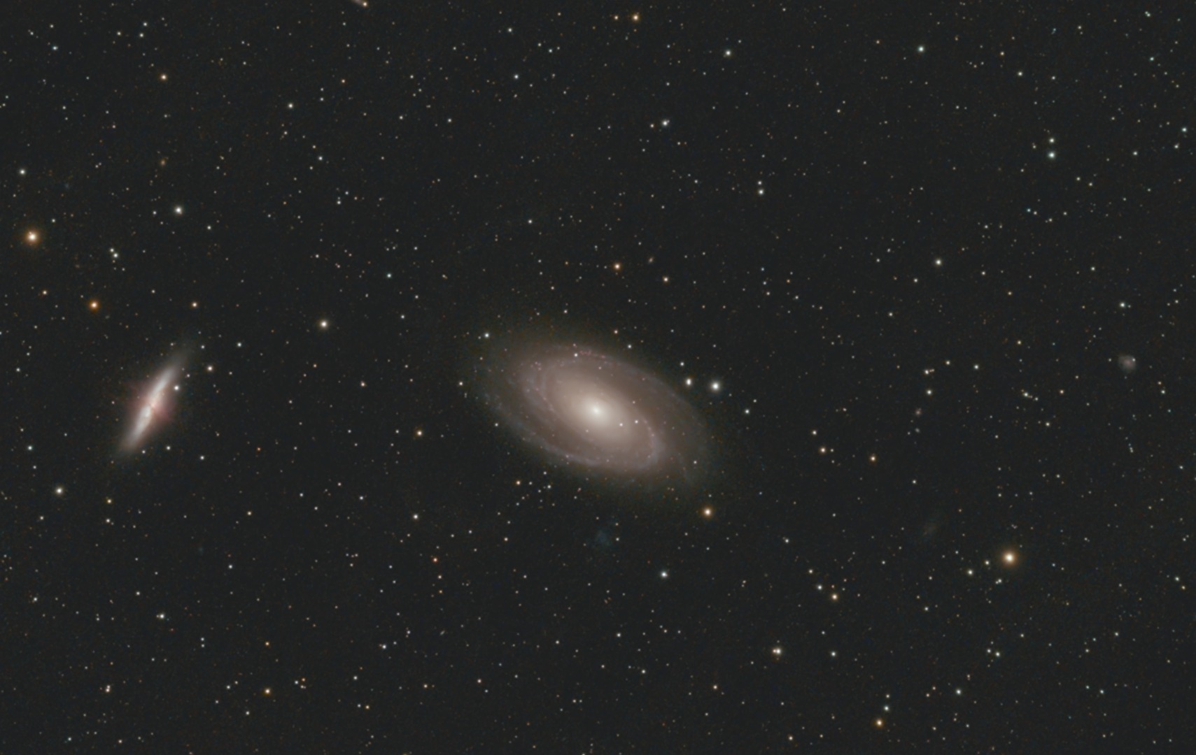 #Langzeitbelichtung Bodes galaxien M81 und M82