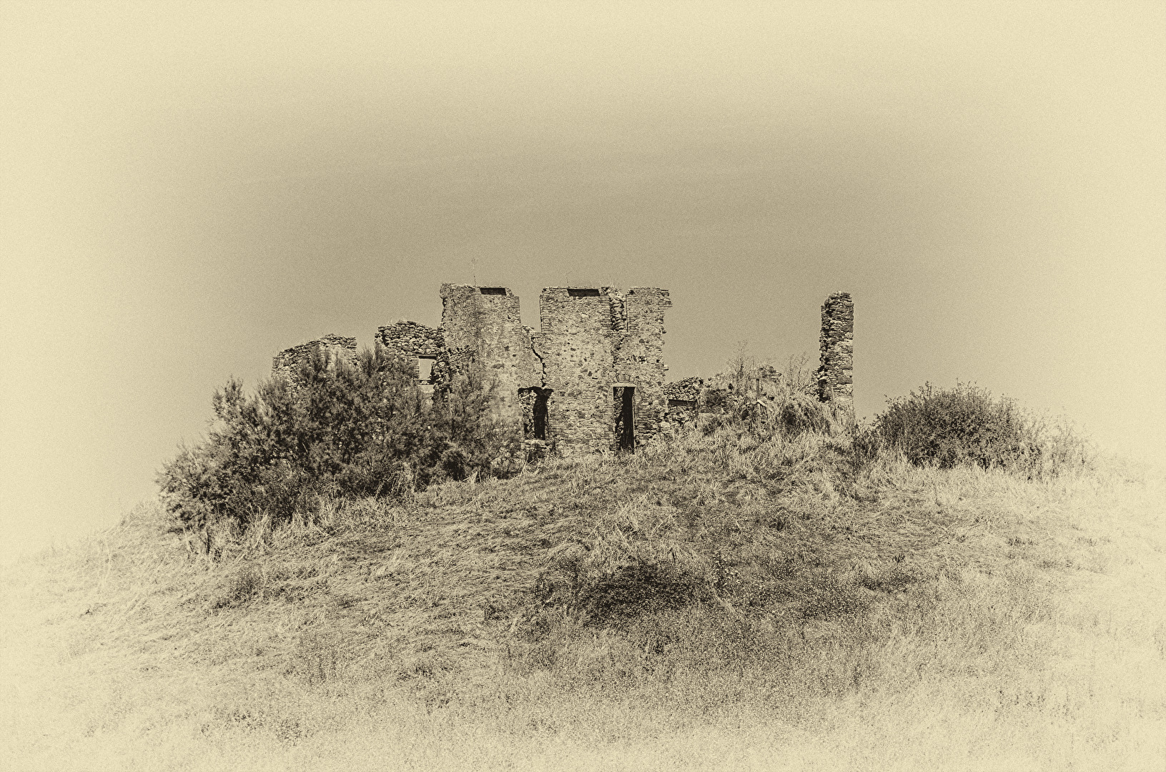 Burgresten bei Volrerra ( Vintage-Stil )