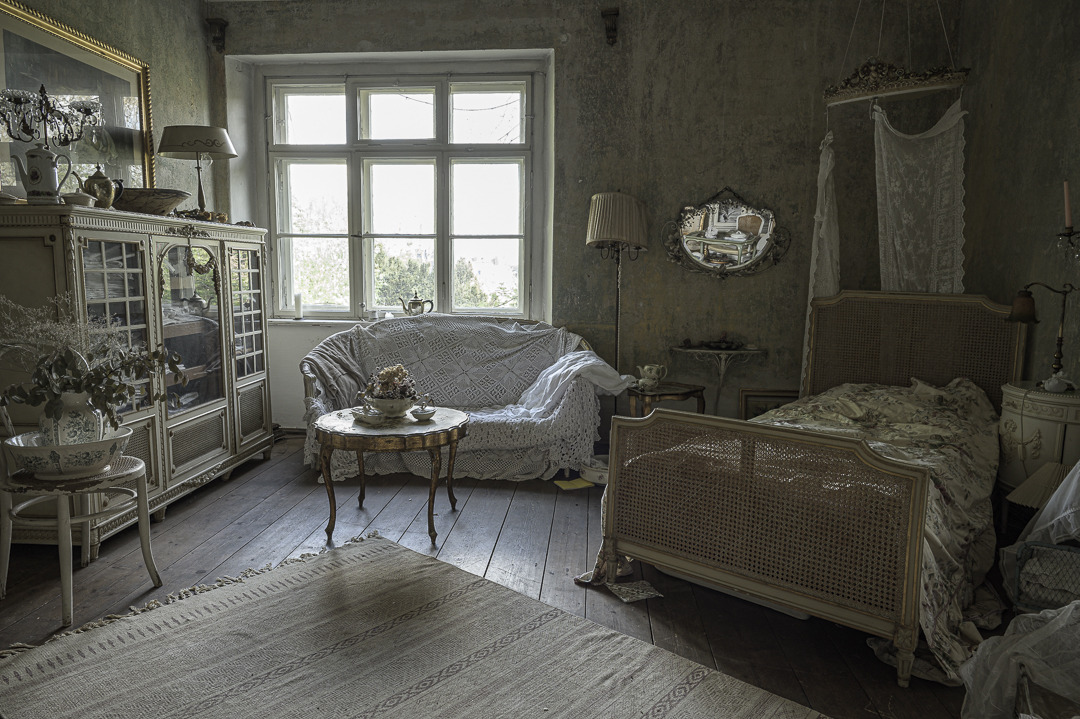Schlafzimmer auf dem Rittergut Endschütz.