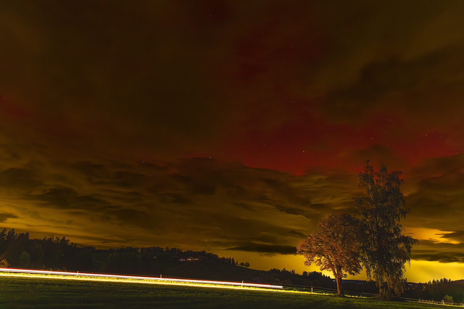 Polarlichter über Südost Bayern