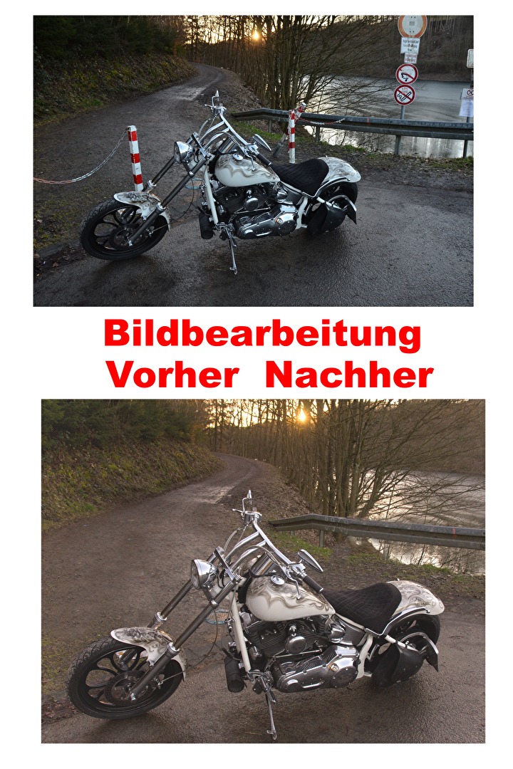 Mororad Harley  Sonnenuntergang