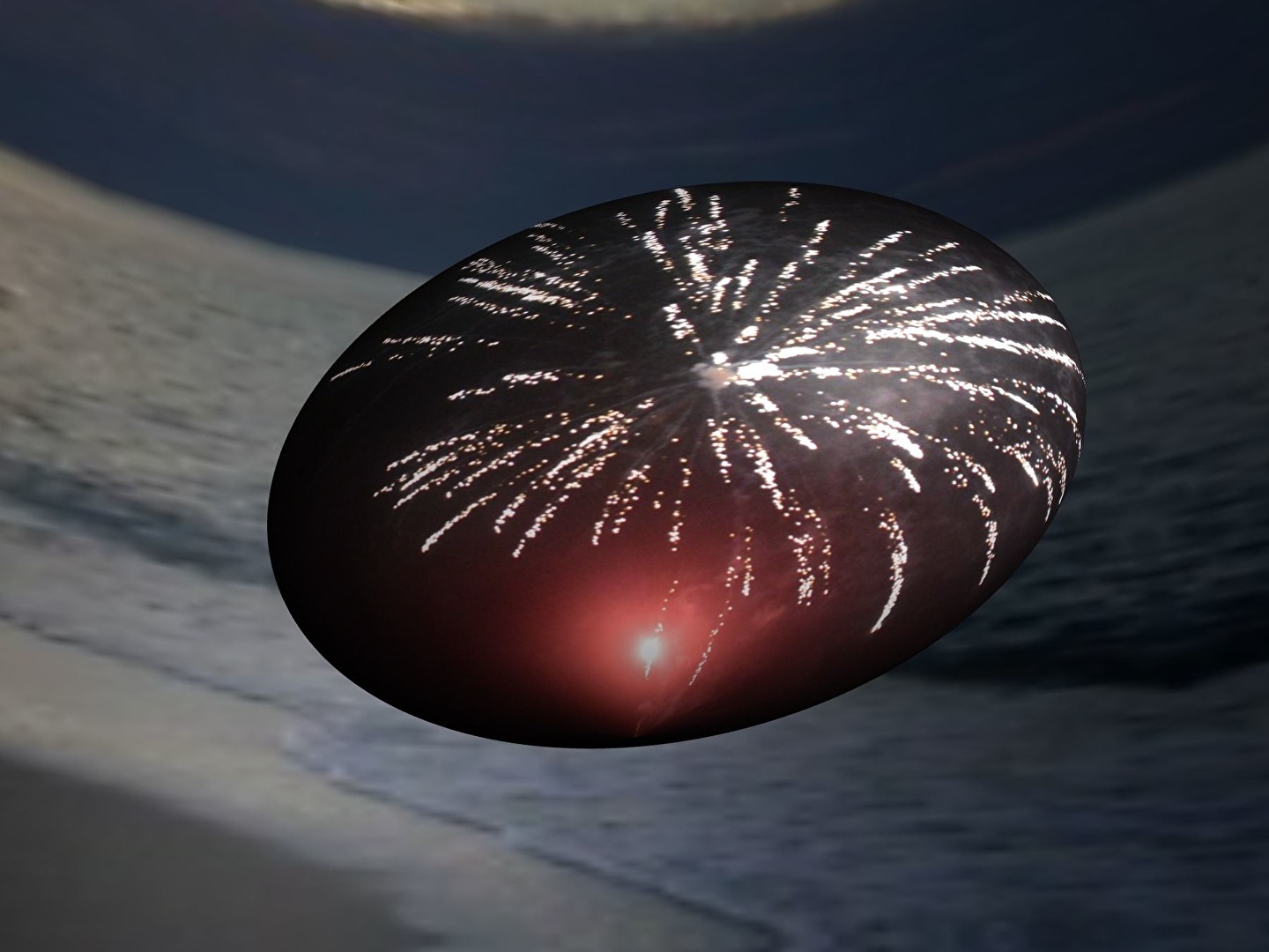 Feuerwerk am Meer