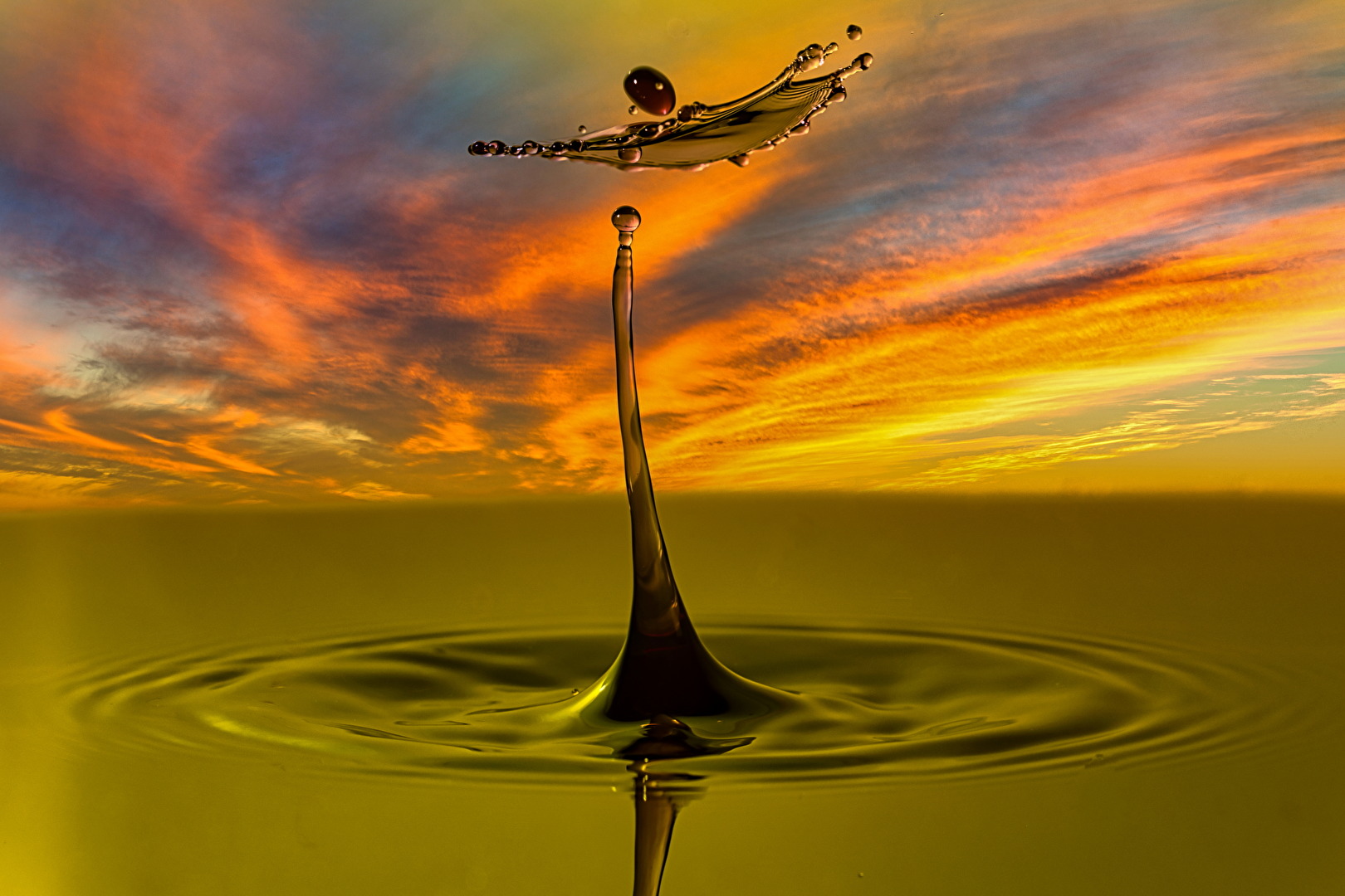 Kollision im Sonnenuntergang