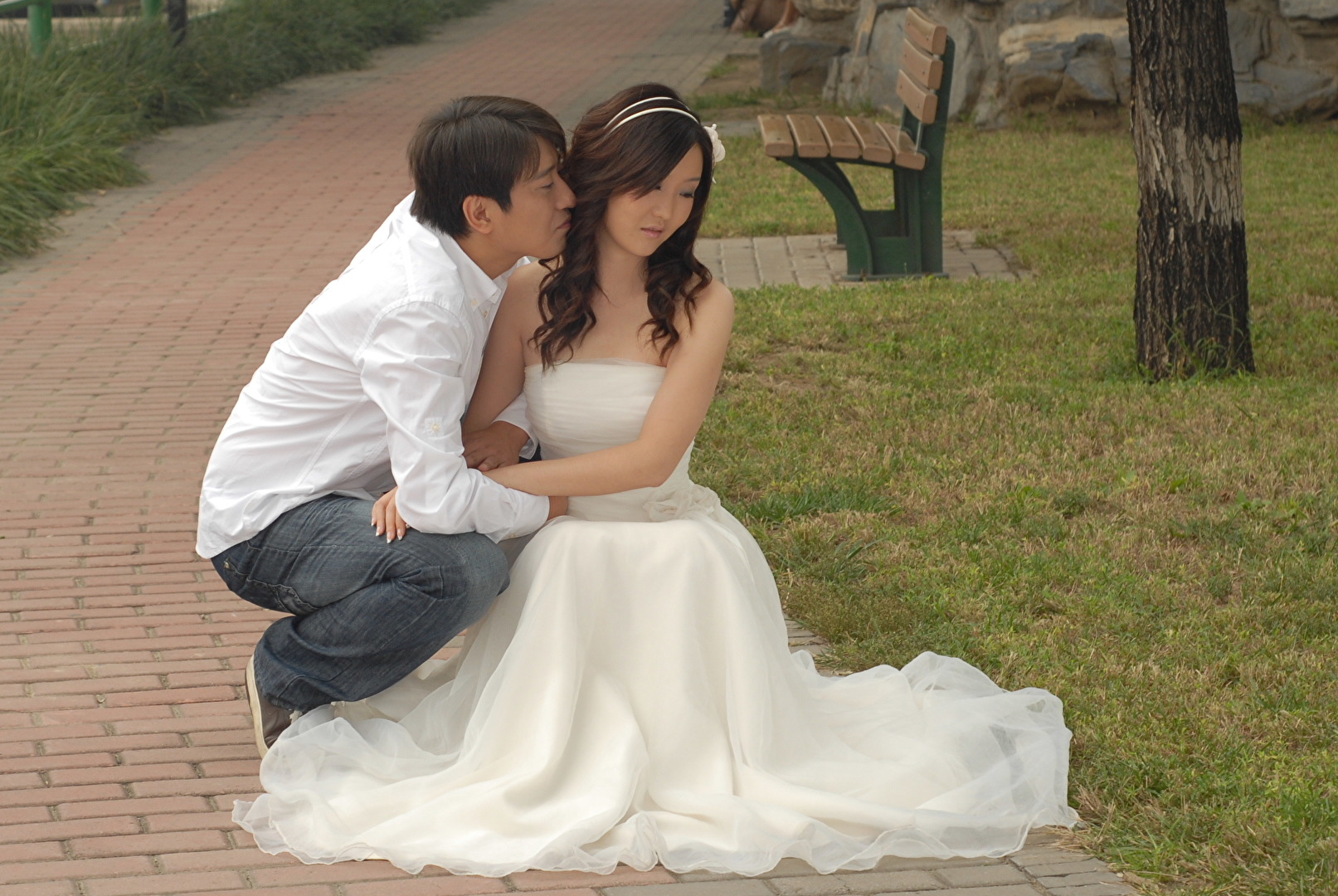 Koreografie zu Hochzeitskleid-Foto