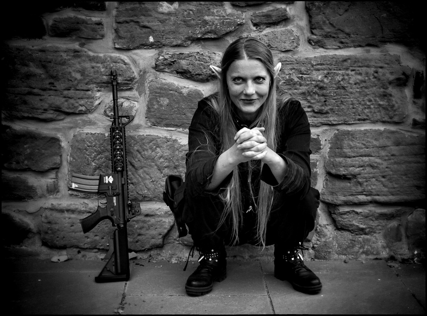 Kurze Pause bei Dreharbeiten.