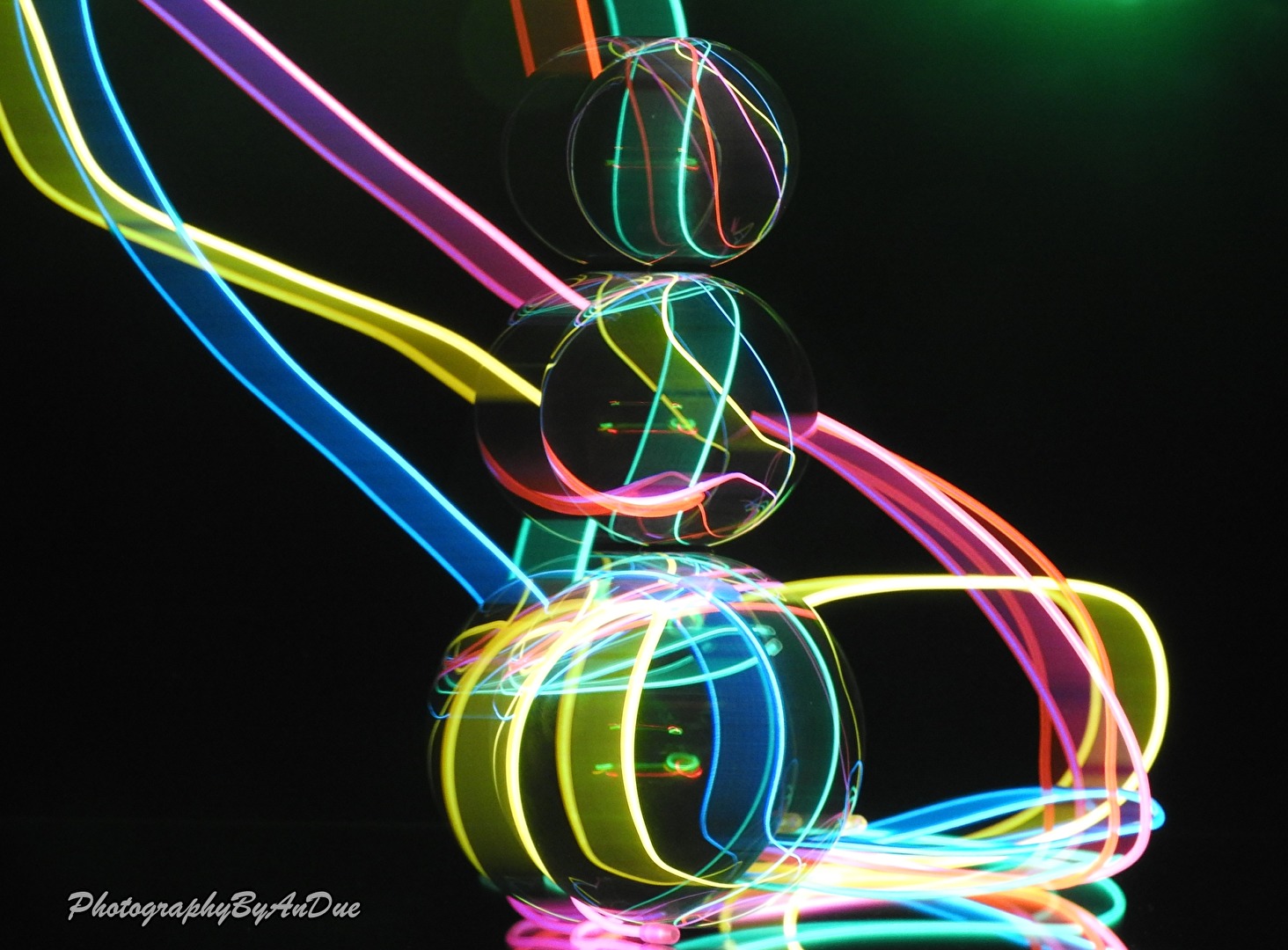 Lightpainting mit Glaskugeln
