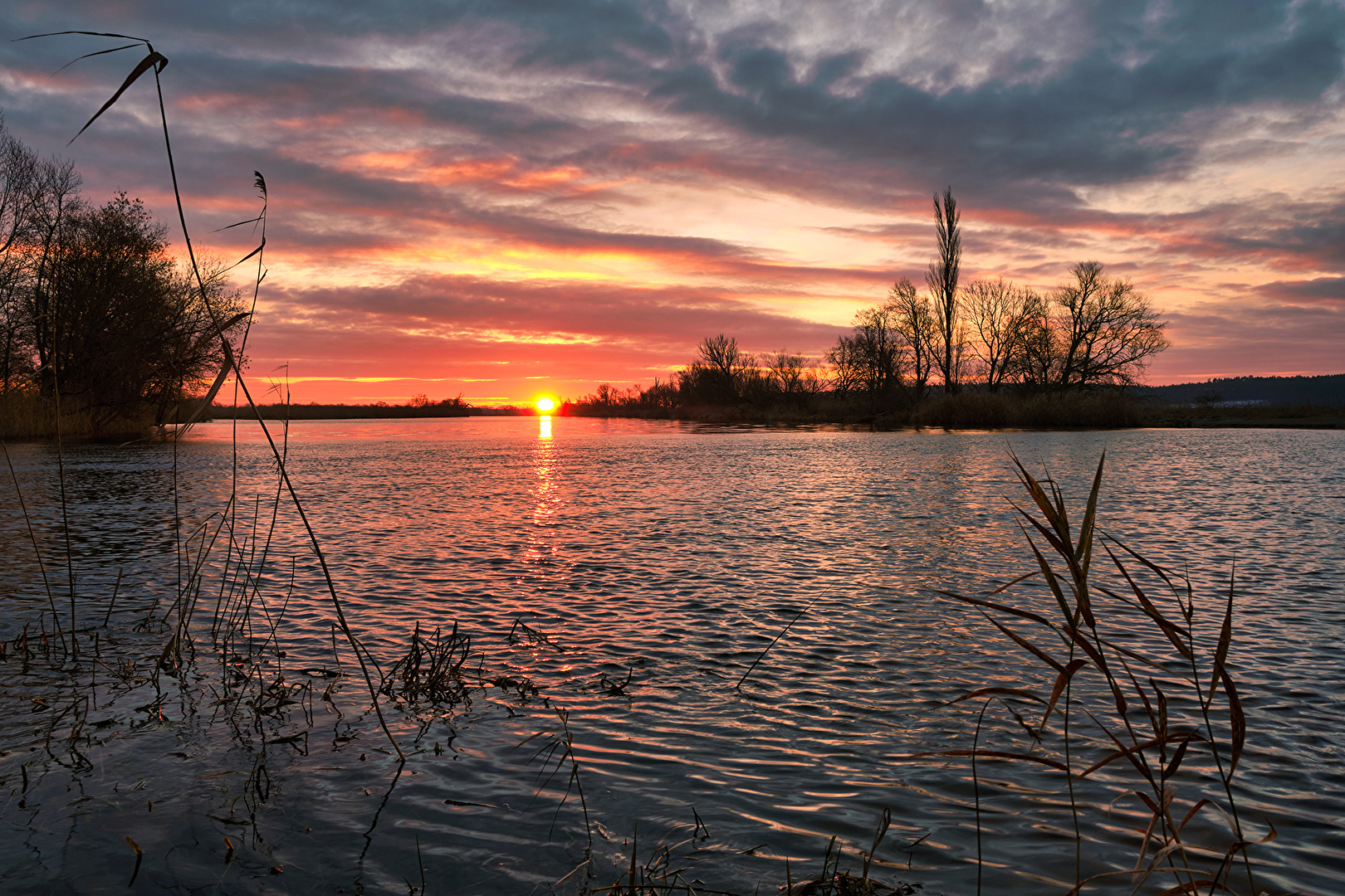 Sonnenaufgang an der Havel bei Rathenow