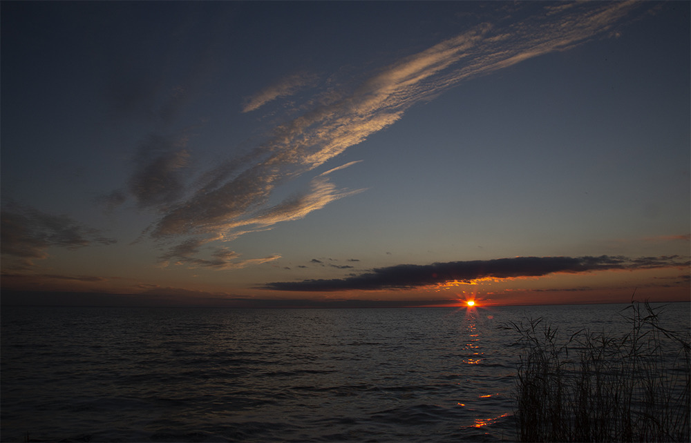 Sonnenuntergang am Stetiger Haff