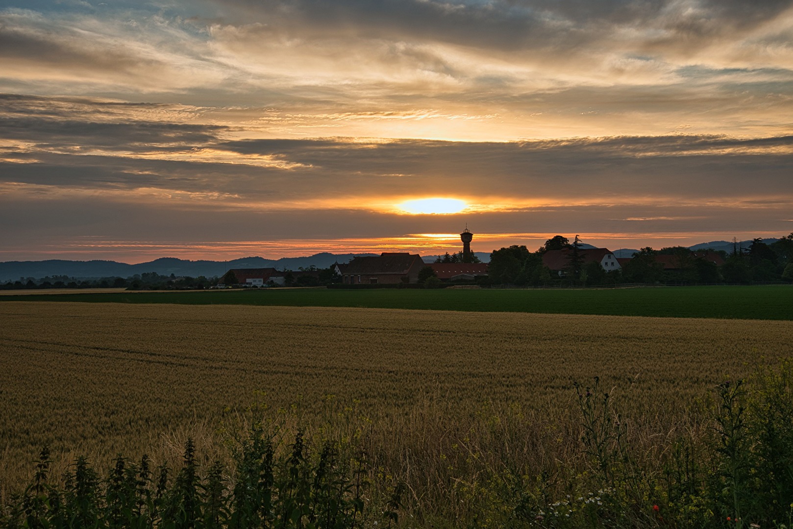 Sonnenaufgang in Straßenheim (Mannheim)