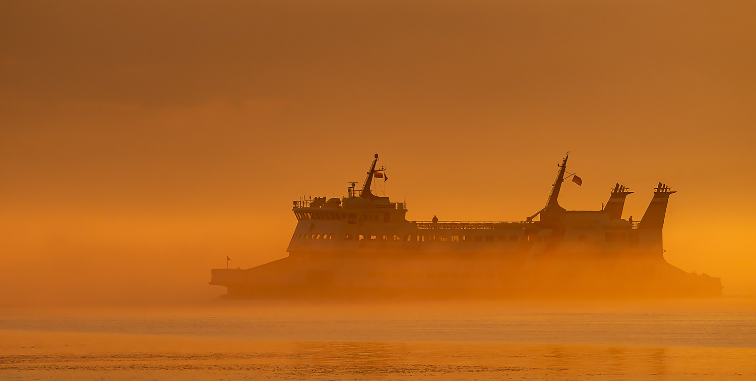 Im Morgennebel bei Sonnenaufgang