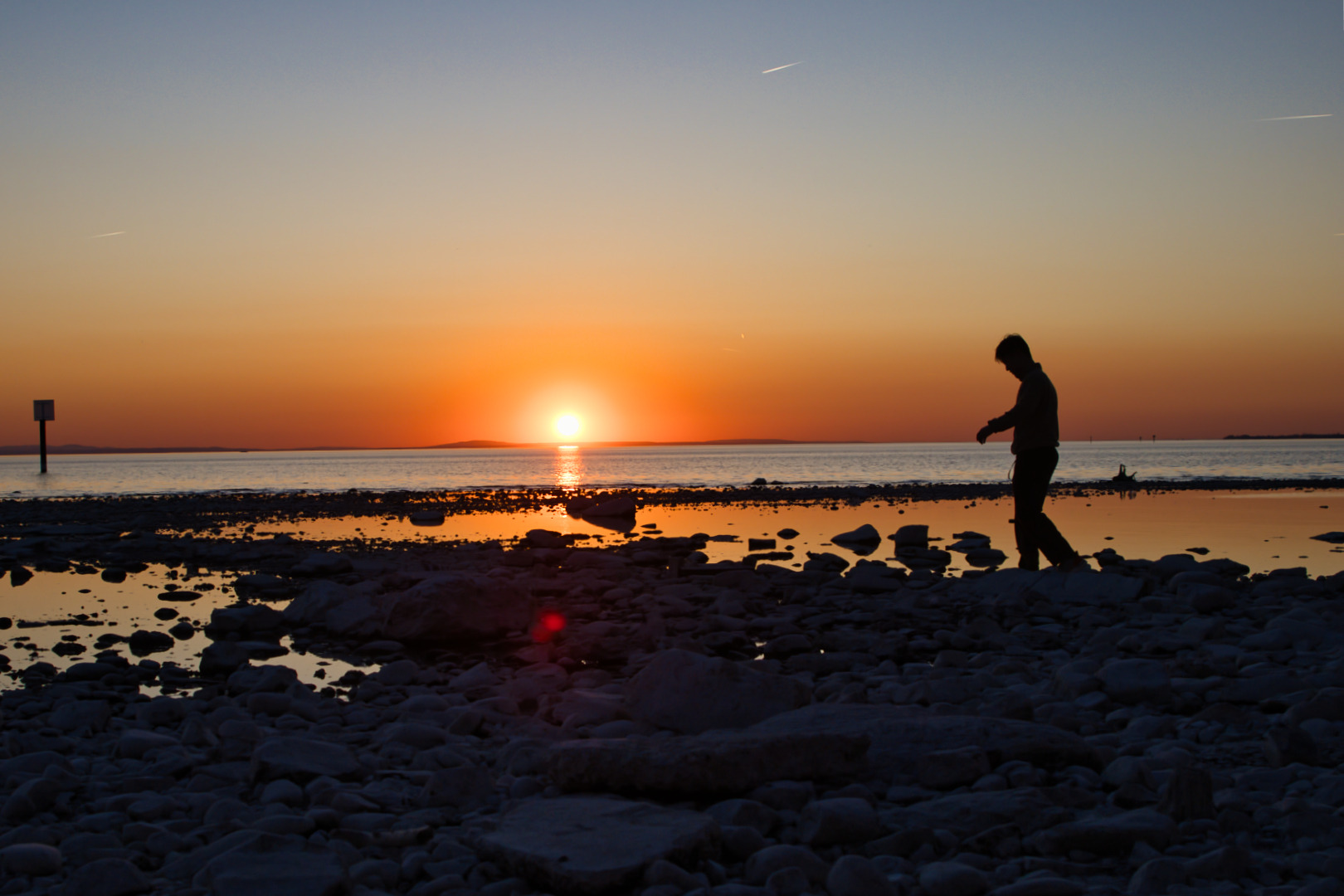 Sonnenuntergang bei Niedrigwasser