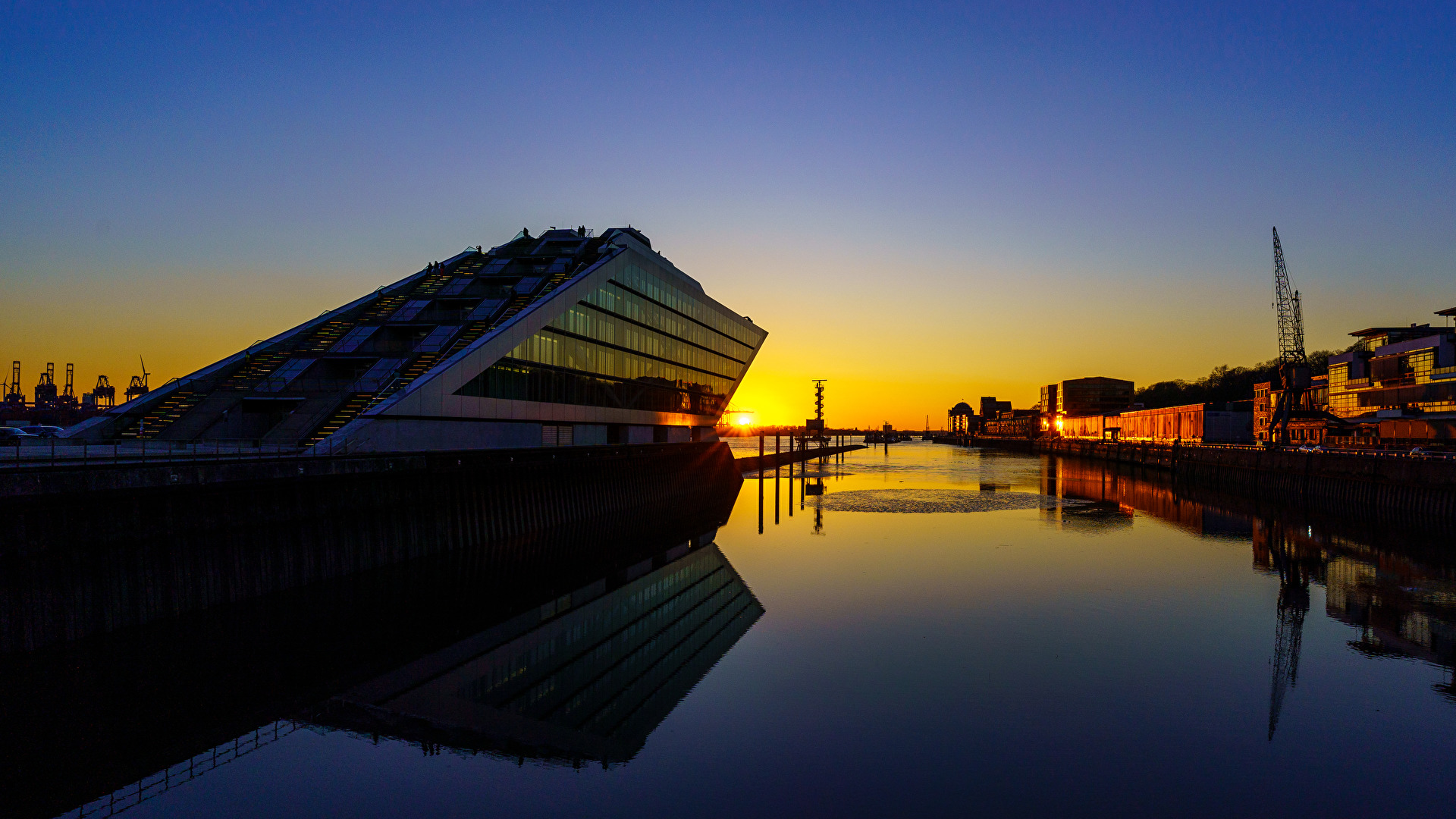 Dockland at sunset