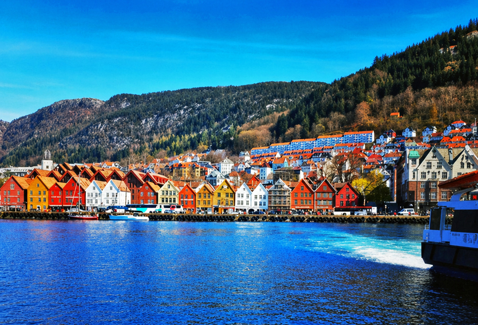 historische Hafenviertel Bryggen in der Stadt Bergen, Norwegen