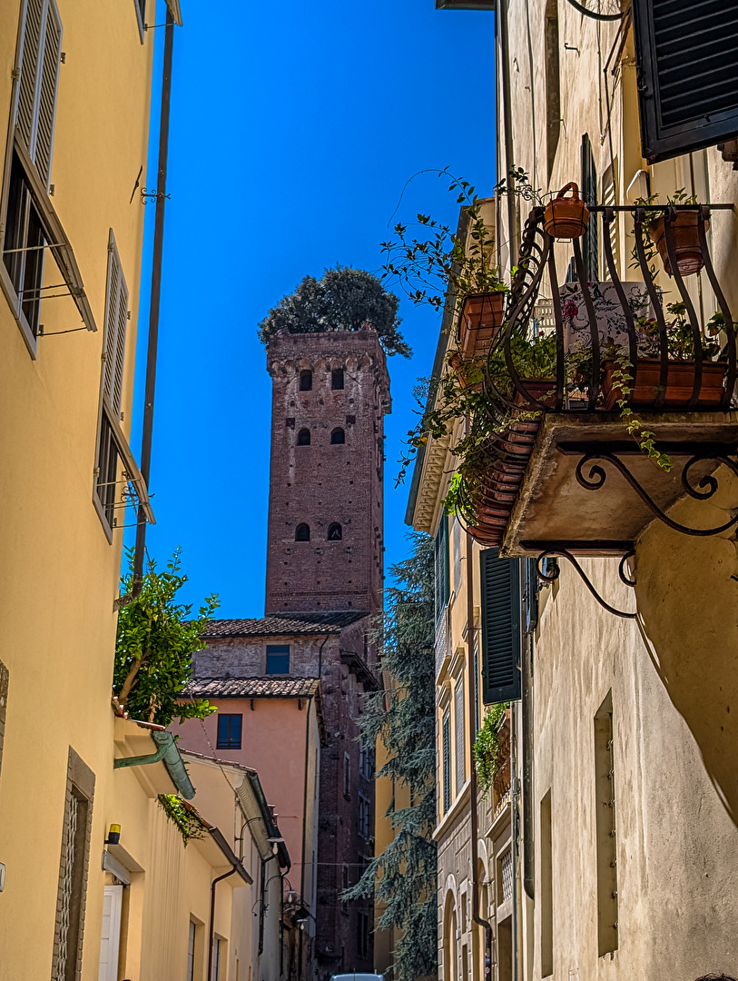 Turm mit Bäumen