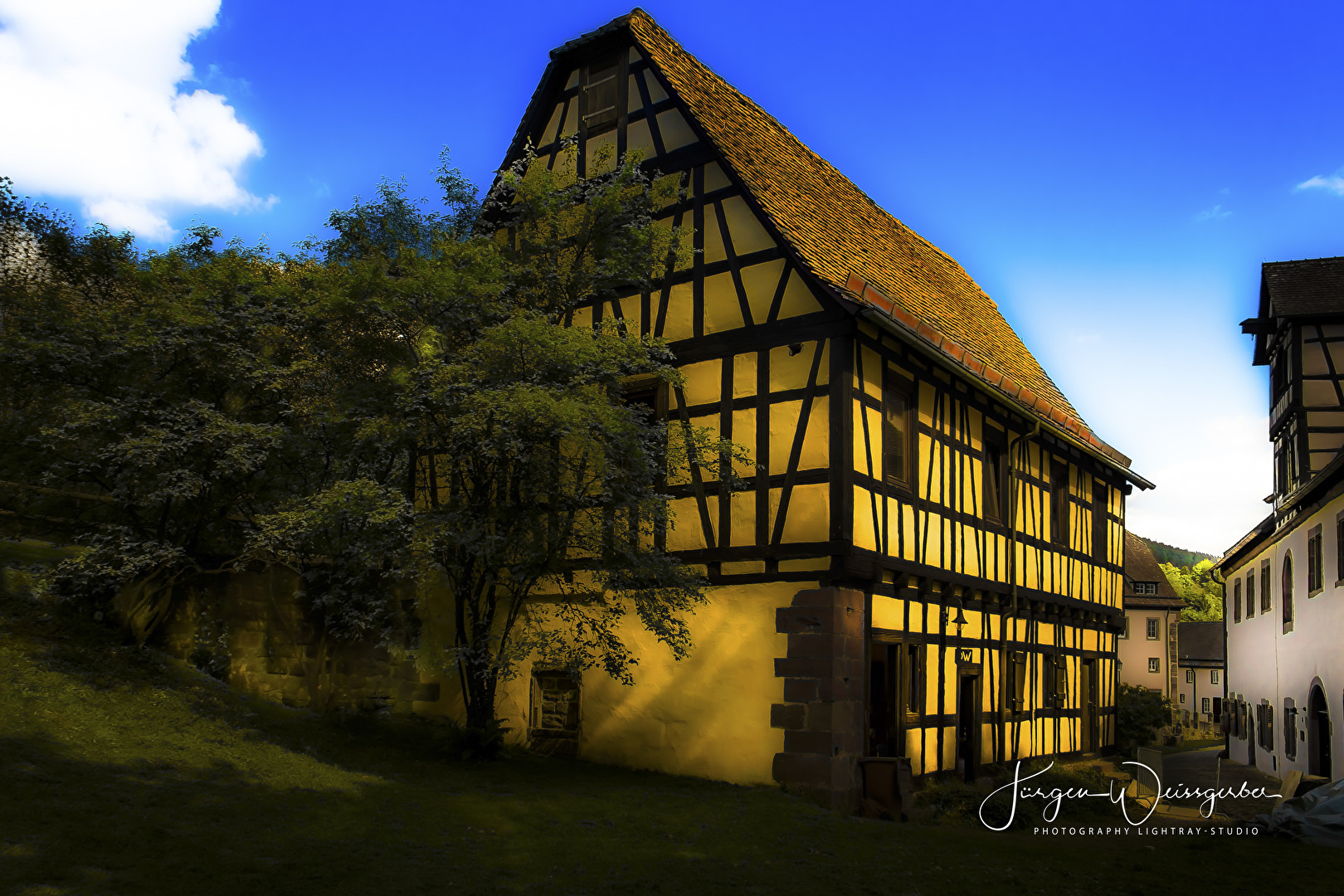 Altes Fachwerk auf dem Grund der Klosterruine Hirsau