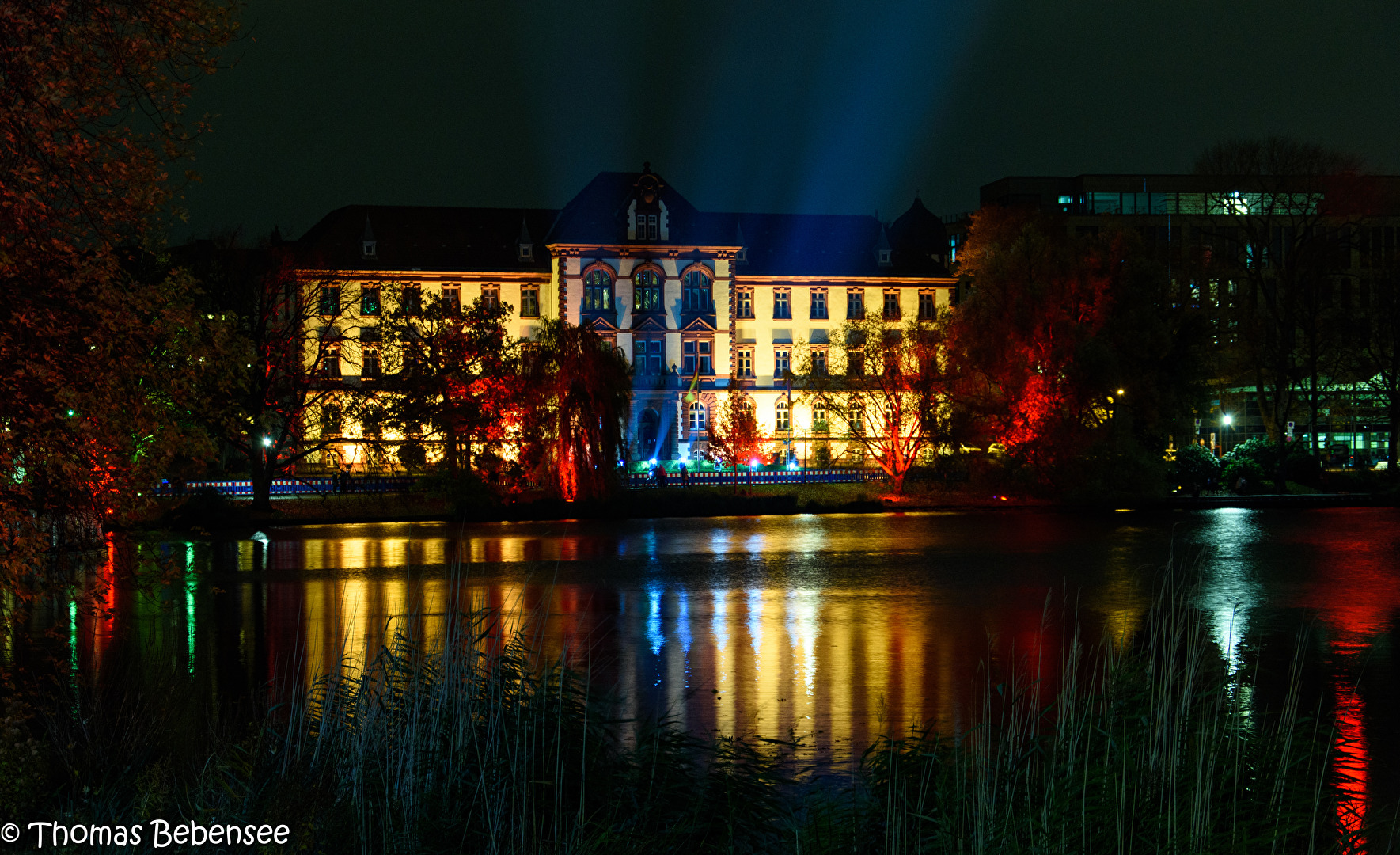 Kieler Justizministerium während eines Lichter - Events