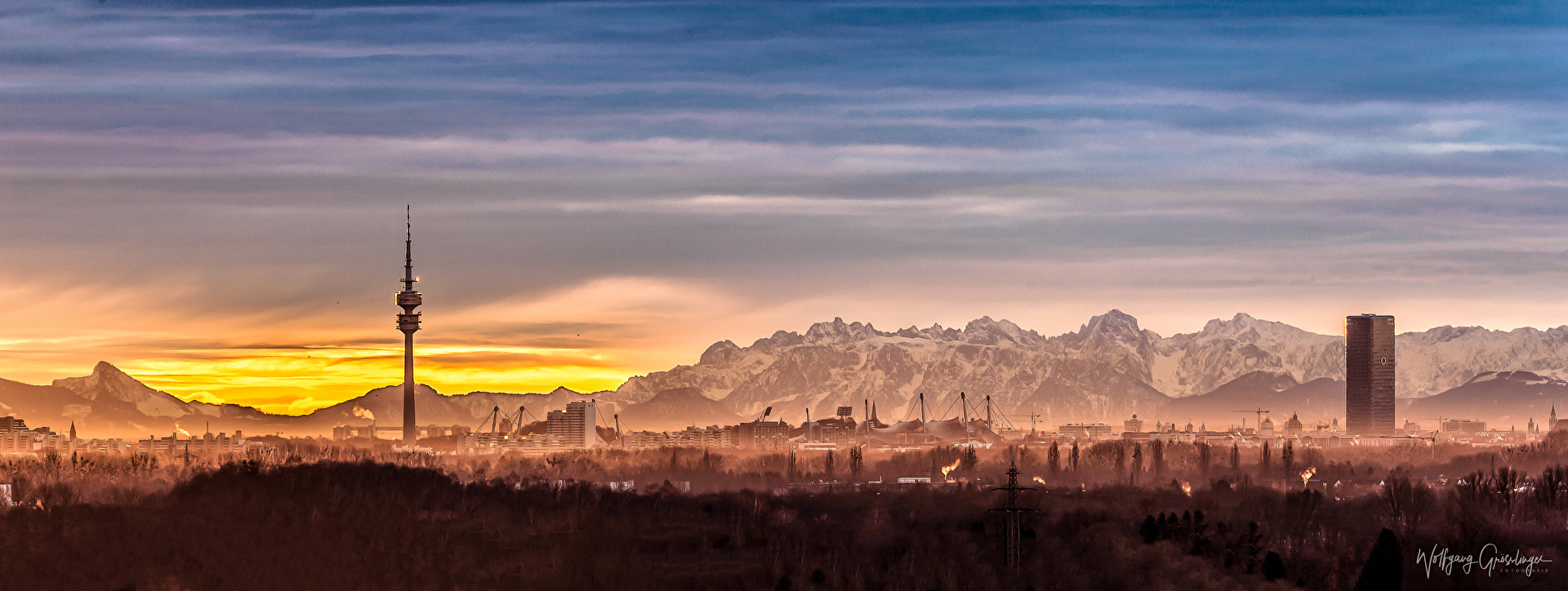 München Panorama vor Sonnenaufgang