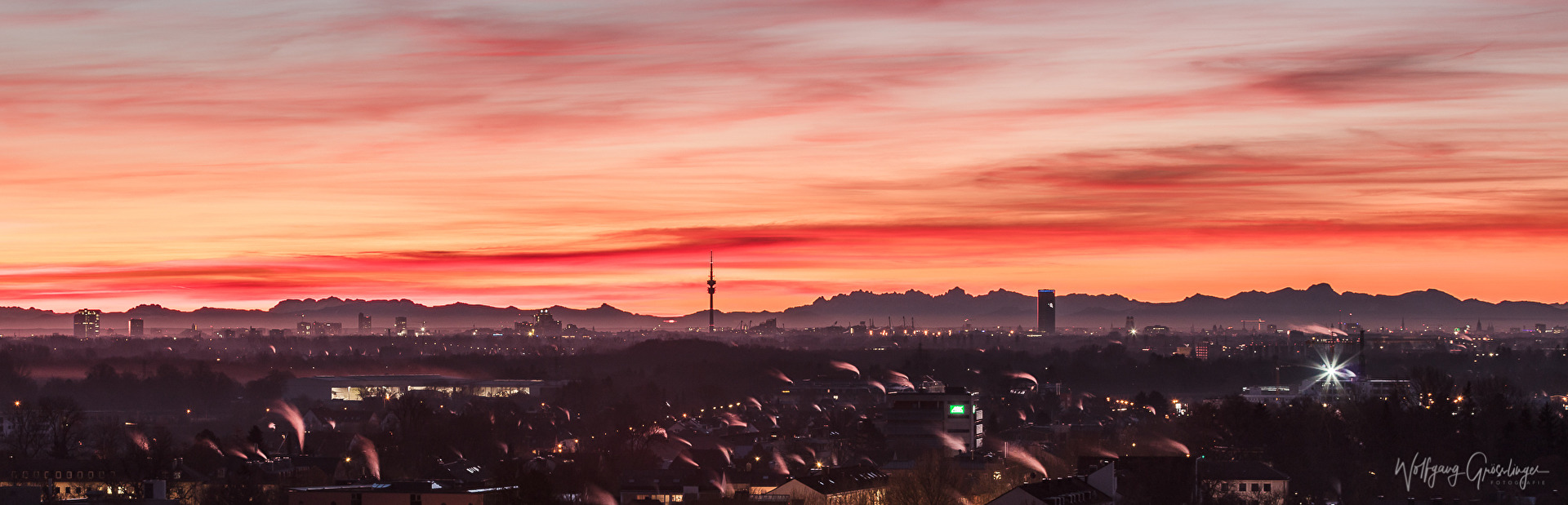 This morning's sunrise over Munich