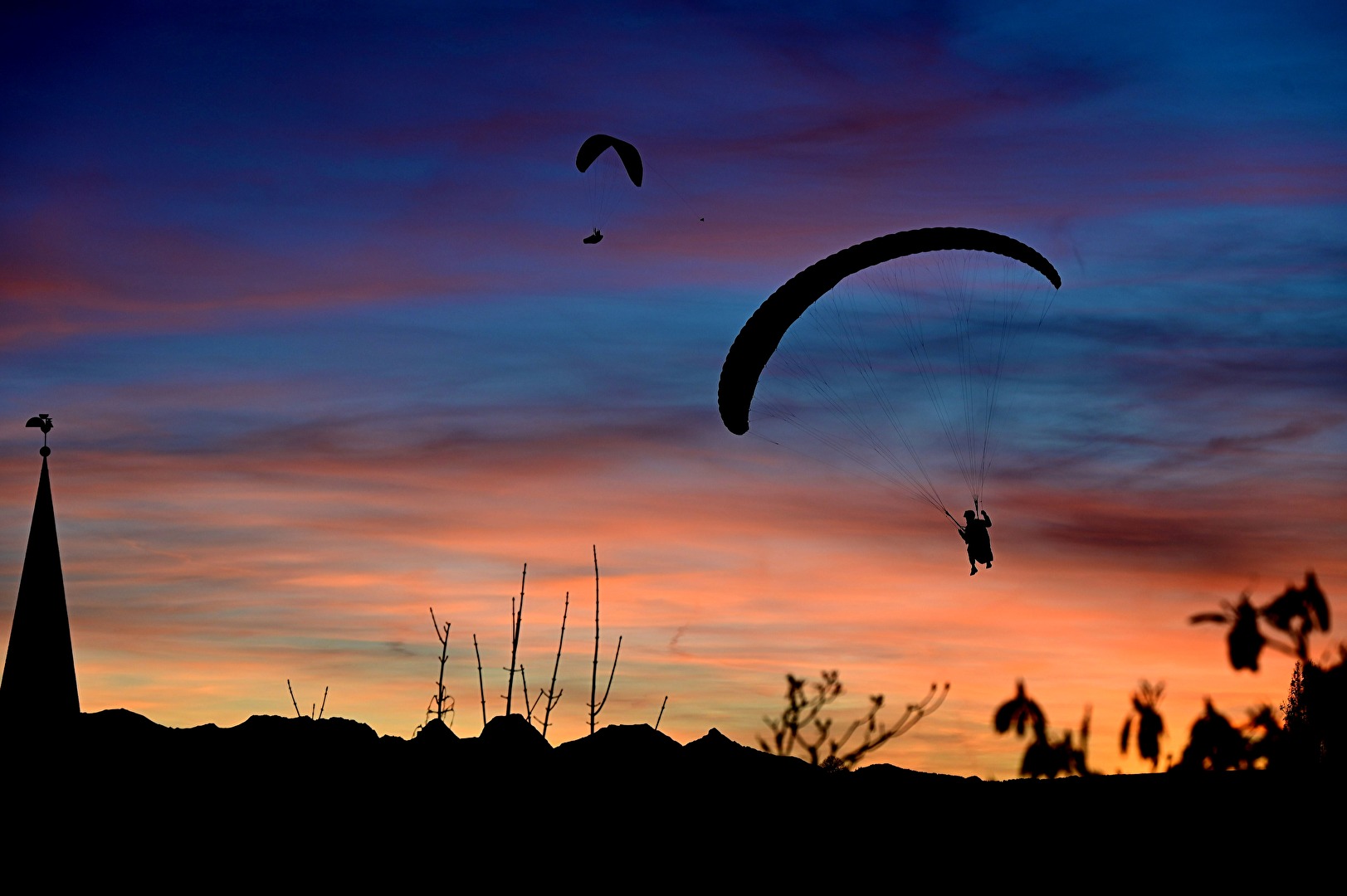 Flug ins Abendrot