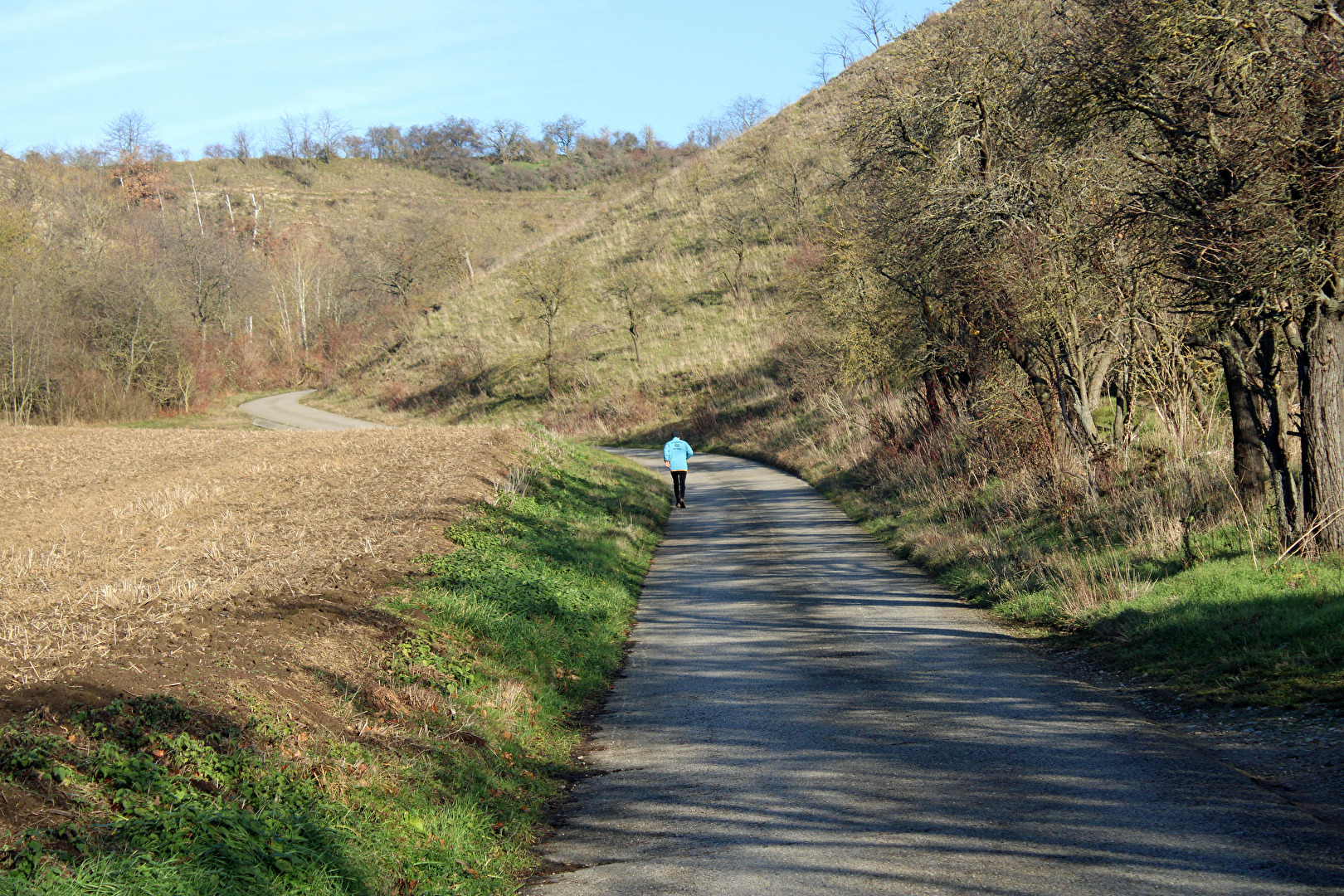 Jogging am langen Berg
