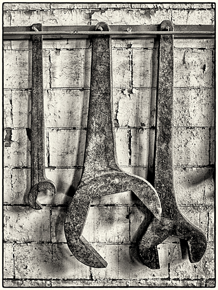 Satz Maulschlüssel in der Brikettfabrik Werminghoff