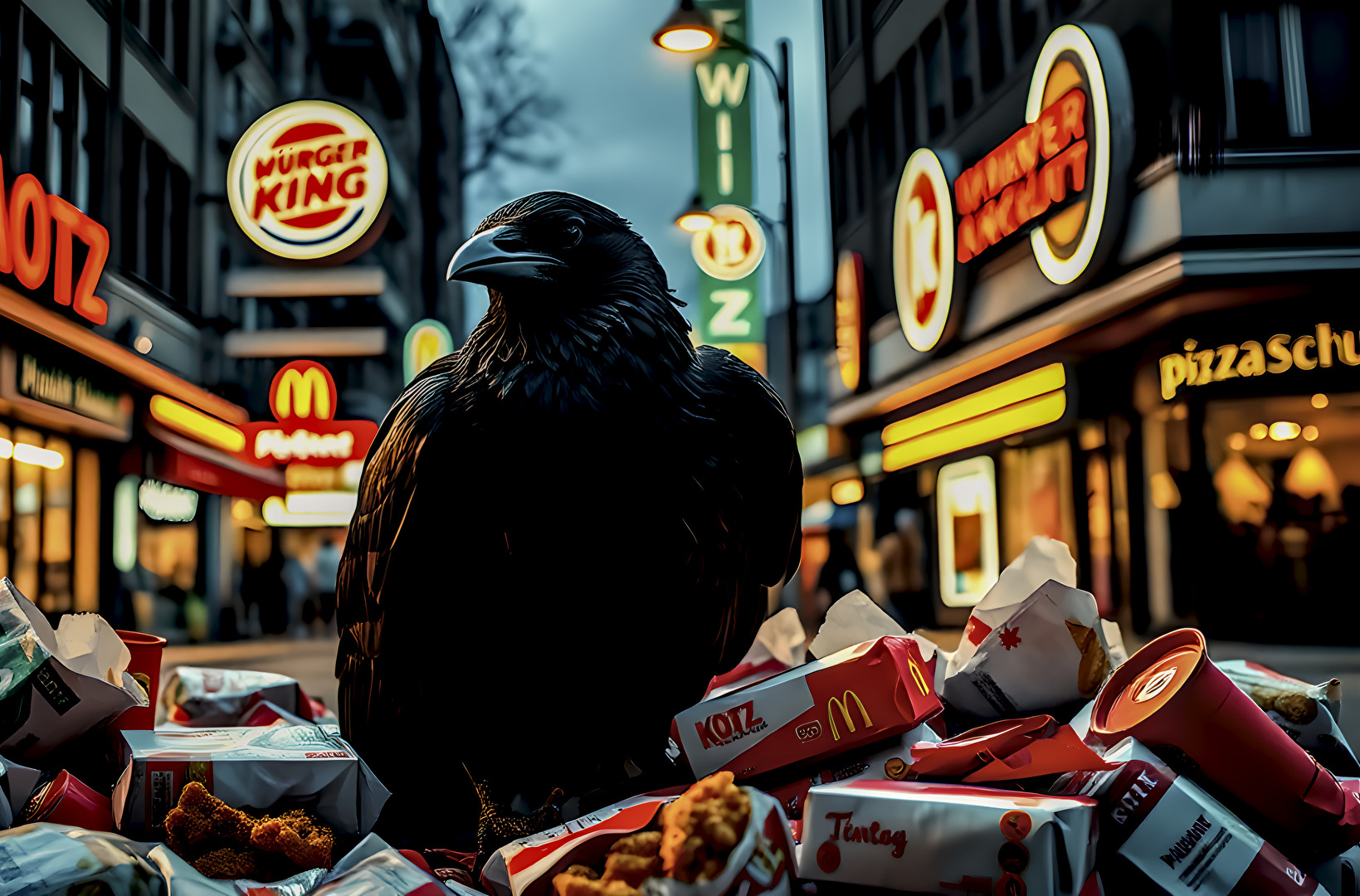 Vögel KI) - Sattkrähe