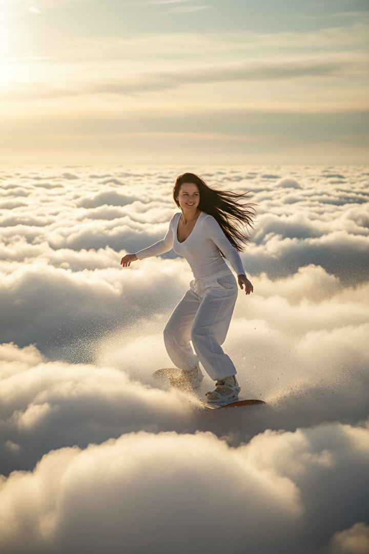 Beata riding the clouds