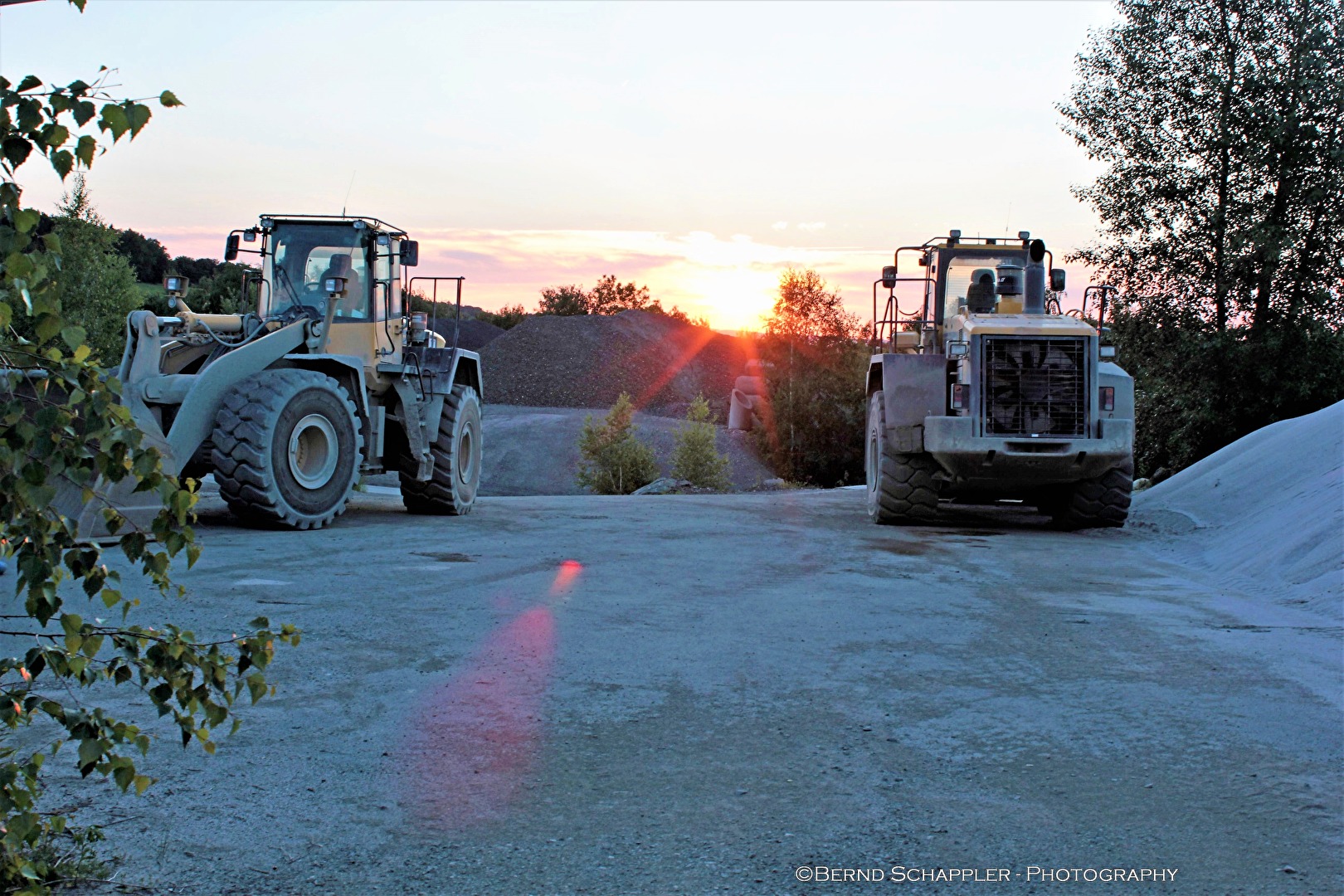 Sonnenuntergang im Steinbruch
