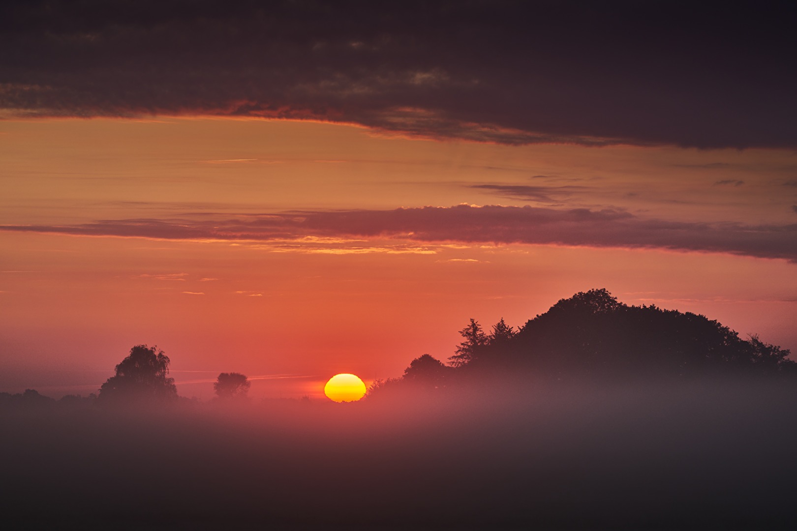 Sonnenaufgang bei Morgennebel