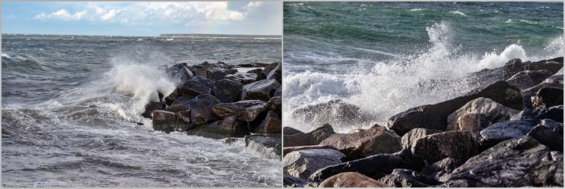 Stürmische Ostsee bei Warnemünde