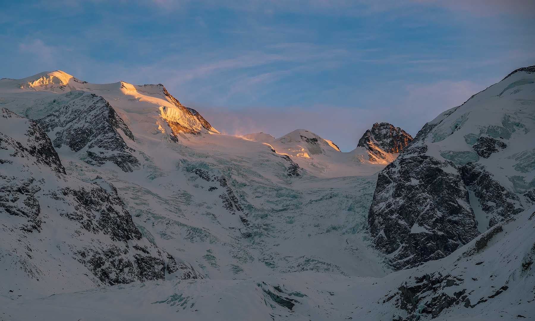 Abendleuchten am Berniamassiv