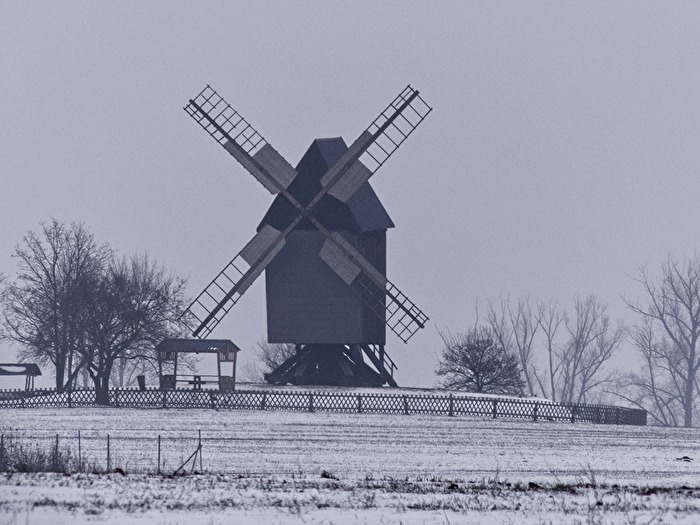 Windmühle im Winter