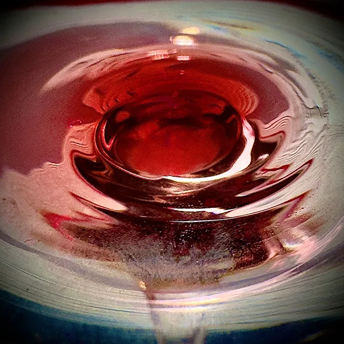Rest in the red wine glass