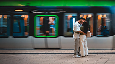 Abschied an der U-Bahn