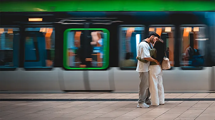 Abschied an der U-Bahn