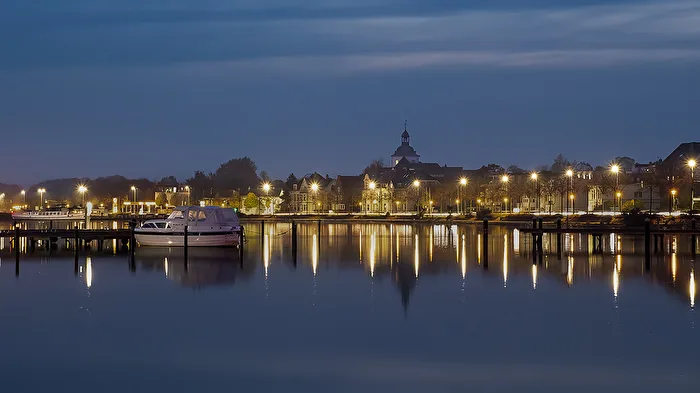Schleswig mit Schloss Gottorf Nacht
