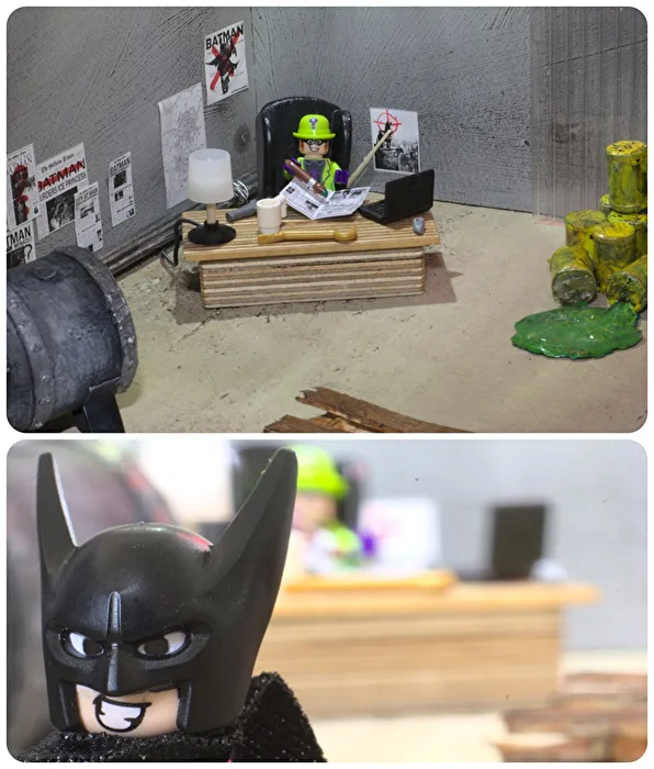 Toy Batman in the Riddler's hideout