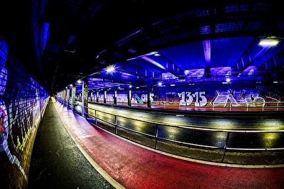 Nächtlicher Finndorftunnel per Fisheye