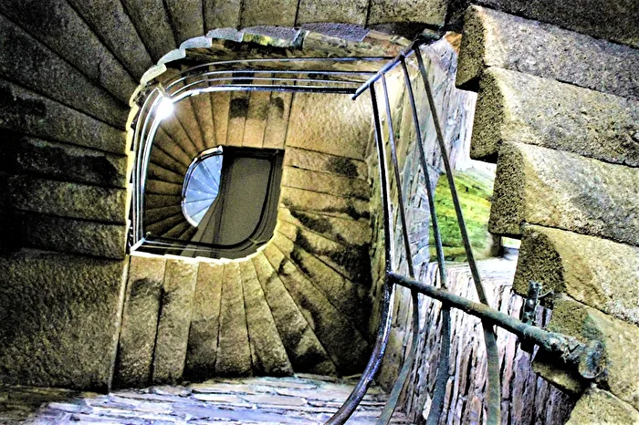Spiral staircase in the Kemmler Tower